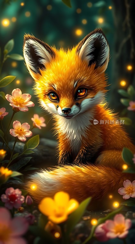 萤火森林中的小狐狸