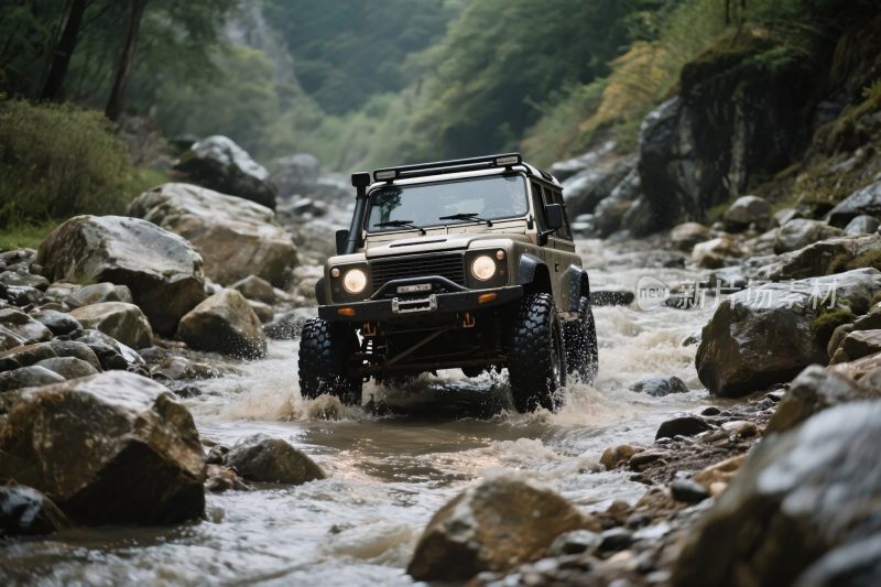 越野车溪流越野