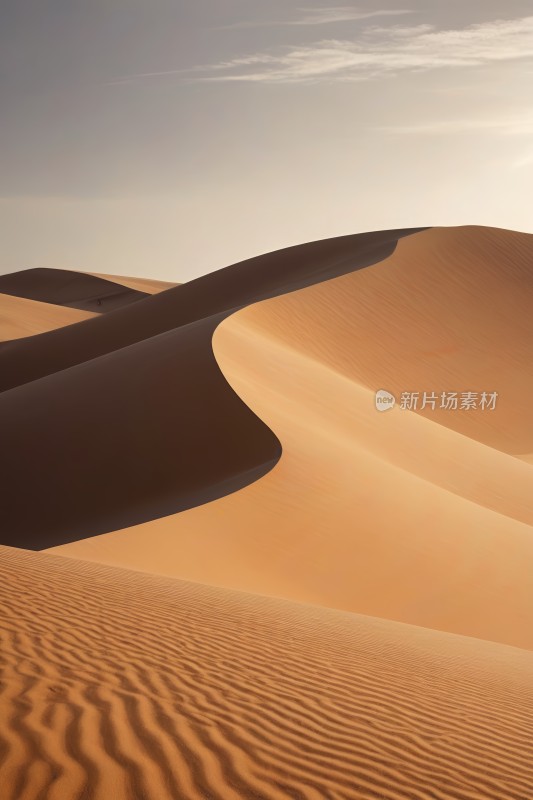 在沙漠中漫步天空背景高清风景图片