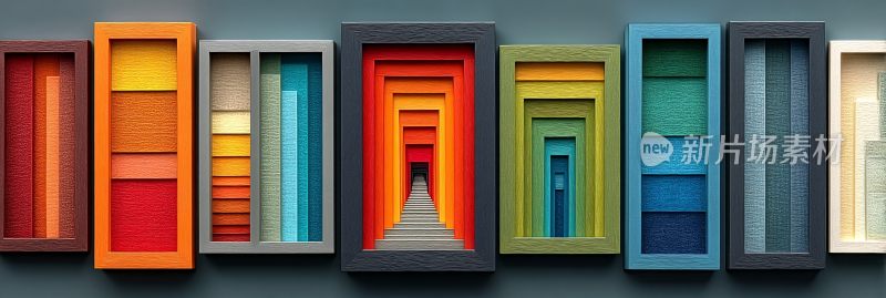 多彩立体门造型艺术画面