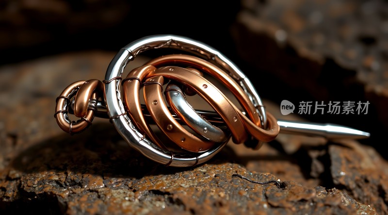 新片场素材金属环扣艺术装置