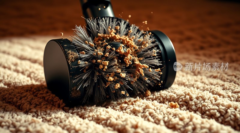 吸尘器刷头清理地毯灰尘