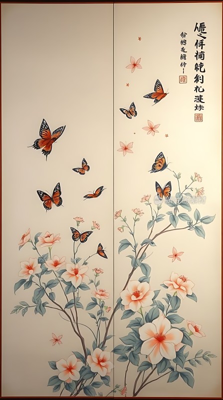 蝶舞花间春意盎然