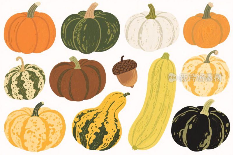 南瓜葫芦插画集合