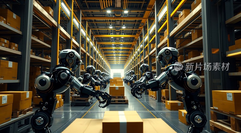 智能机器人仓库搬运货物