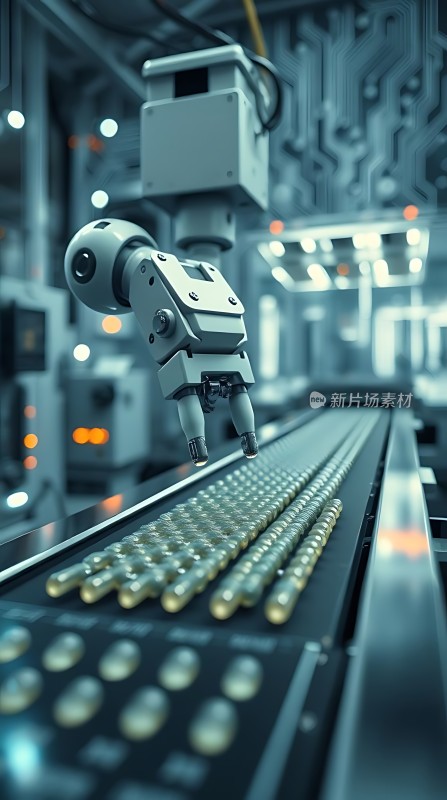 智能机械臂操作生产线上的产品