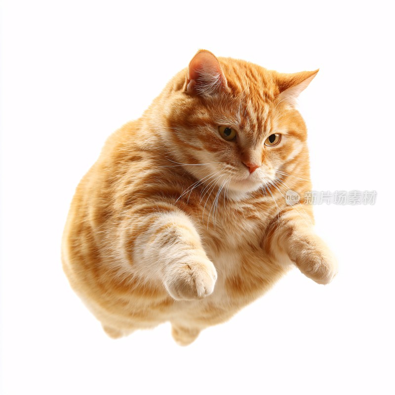 橘色胖猫跃起瞬间