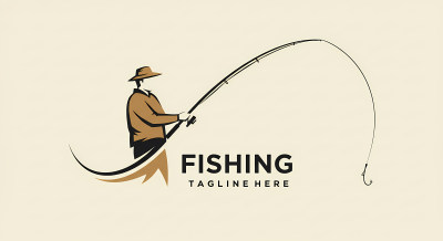 钓鱼标志插画 钓鱼标志插画