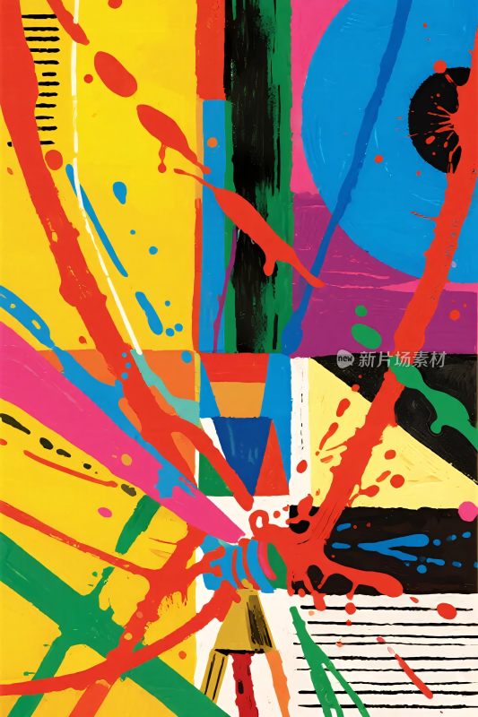 色彩丰富的抽象艺术画