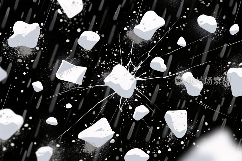 雪花飘落插画