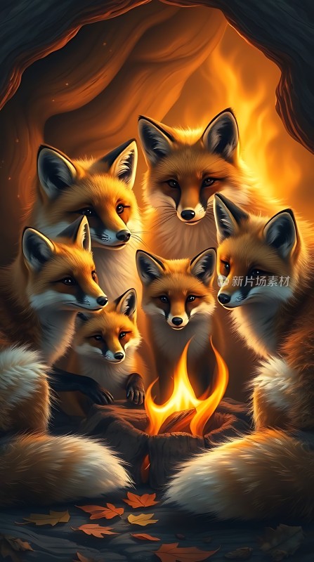 火光中的狐狸家族