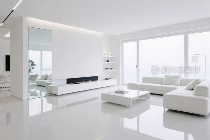 现代简约白色客厅