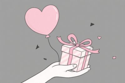 粉色礼盒爱心气球插画 粉色礼盒爱心气球插画