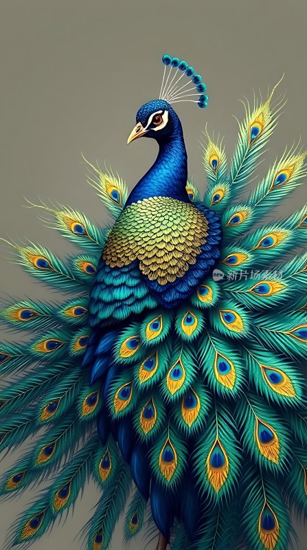 孔雀开屏展华彩