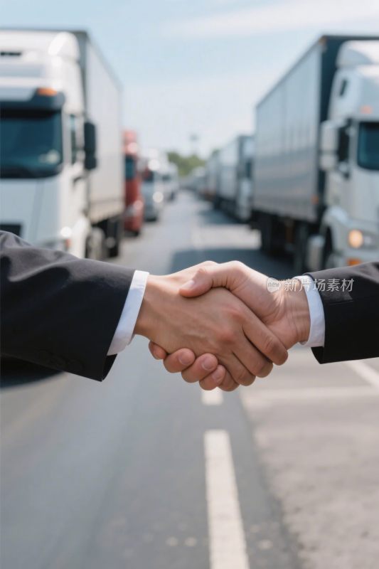 商务运输握手合作