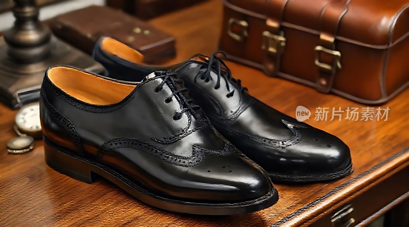 黑色皮鞋展示