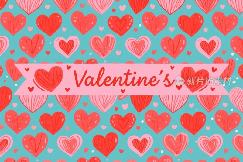 情人节爱心插画背景