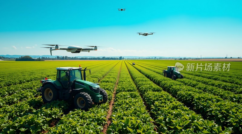 科技助力农业无人机与拖拉机协同作业
