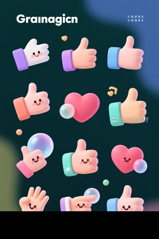 卡通点赞图标集合