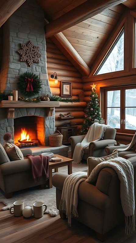 温馨壁炉圣诞小屋
