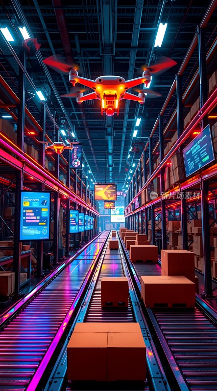 智能物流中心无人机与传送带协同作业