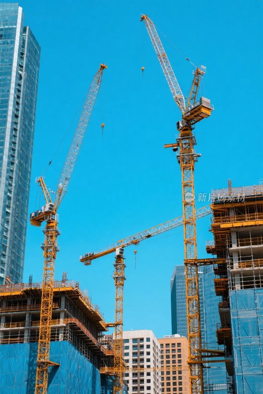 城市建筑塔吊工地
