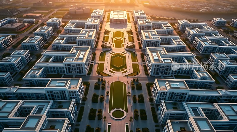 现代建筑群鸟瞰图