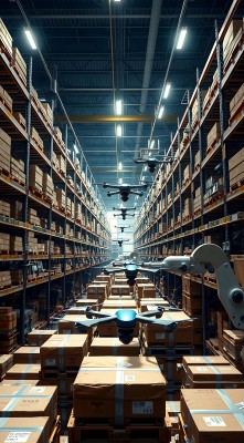 智能仓储物流中心无人机与机器人协同作业