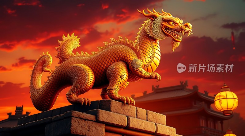 金龙守护古建筑