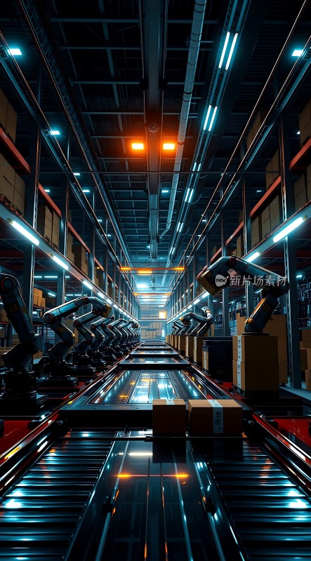 智能物流中心机器人与传送带协同作业