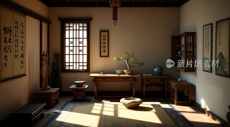 古风室内雅致生活场景