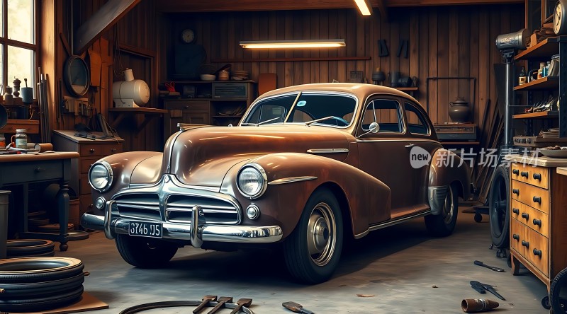 古董车车库里的经典时光