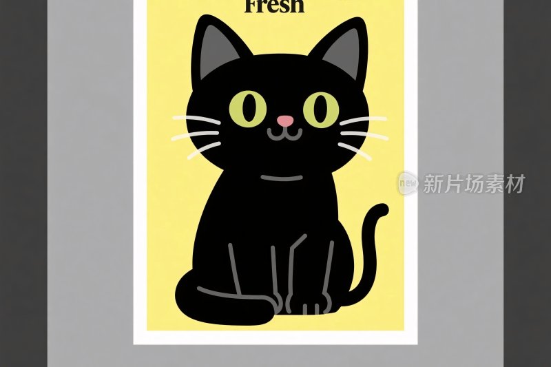 卡通黑猫插画
