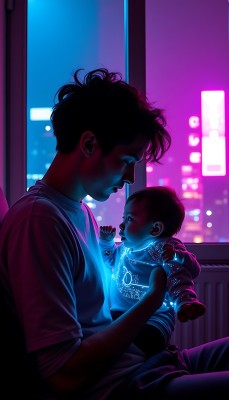 父子夜谈霓虹闪烁下的温馨时刻 父子夜谈霓虹闪烁下的温馨时刻