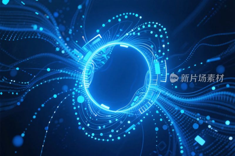 科技风格环形光效插画