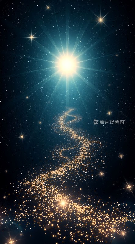 璀璨星空下的金色星河之路