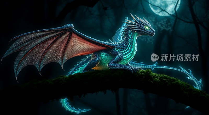 夜幕下的神秘龙影