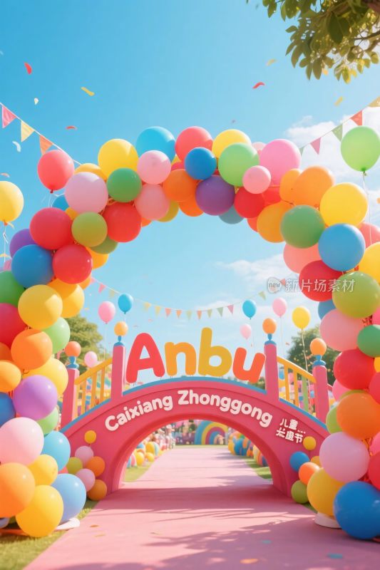 彩色气球拱门装饰