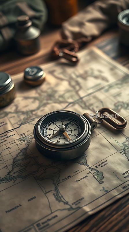 探险指南针与地图