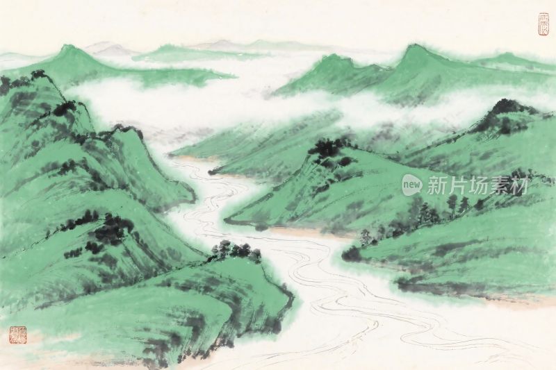 传统山水水墨画