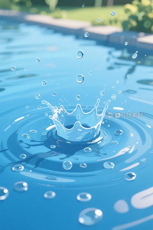 水面水花溅起特写