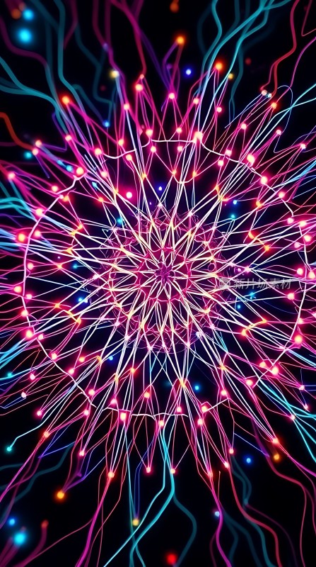 五彩斑斓的光线交织成绚烂的花朵