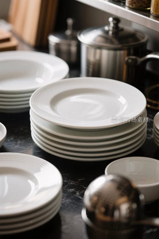 厨房餐具盘子堆叠