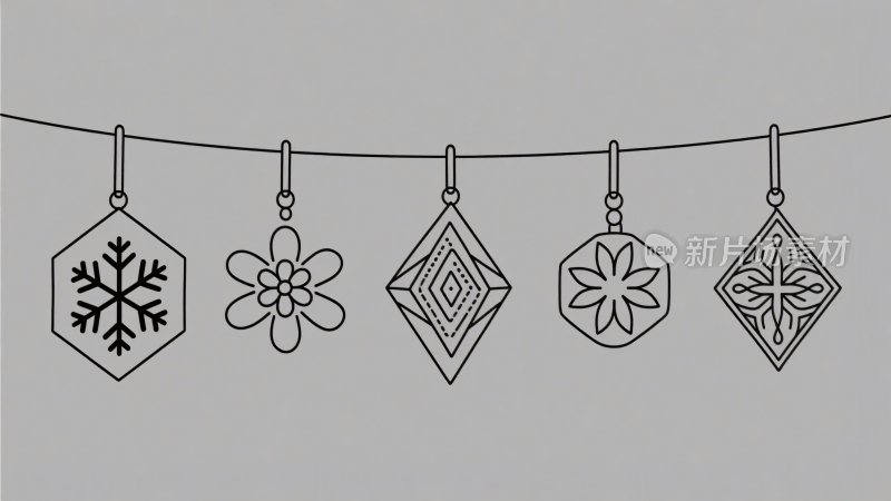 冬季装饰挂饰插画