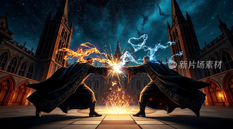 魔法对决火焰与冰霜的对决