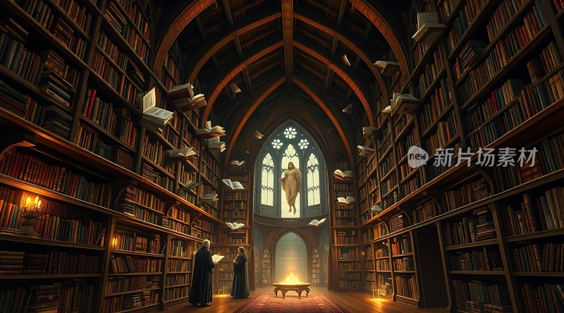 神秘图书馆里的魔法书