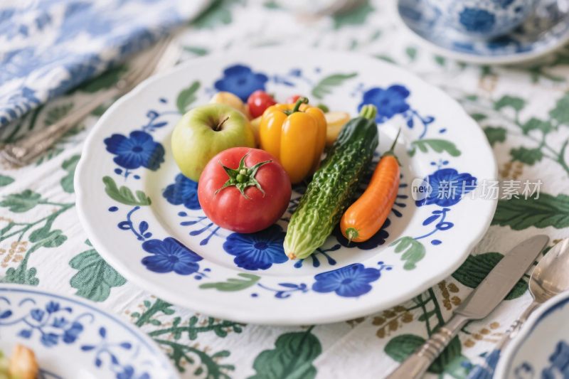 餐盘里的果蔬静物