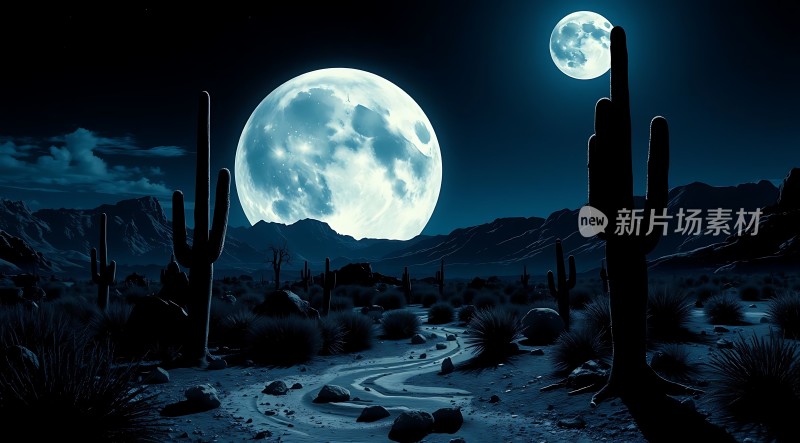 沙漠夜月