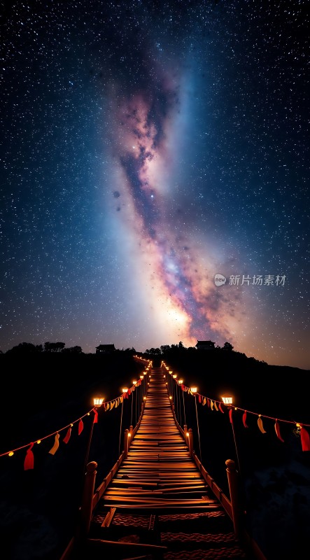 星空下的木桥之旅