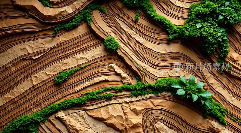 自然之韵岩石与绿植交织的艺术